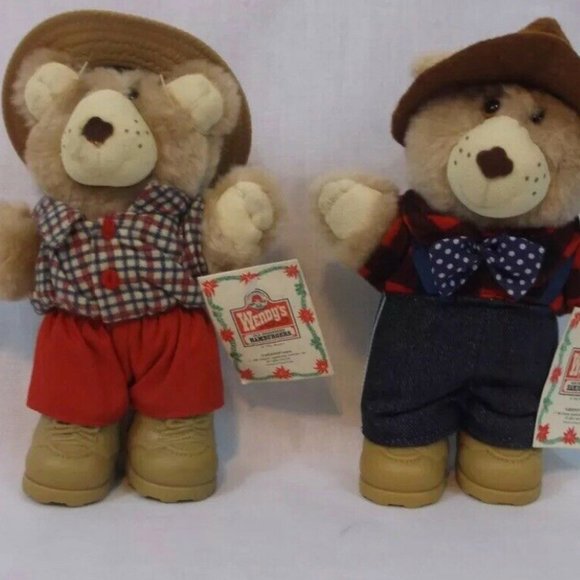 Wendy's 1986 vintage Furskins 8" bears male/female - Picture 1 of 5